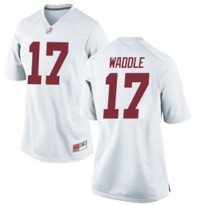 Women's Alabama Crimson Tide #17 Jaylen Waddle White Replica NCAA College Football Jersey 2403PMVX1